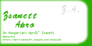 zsanett apro business card